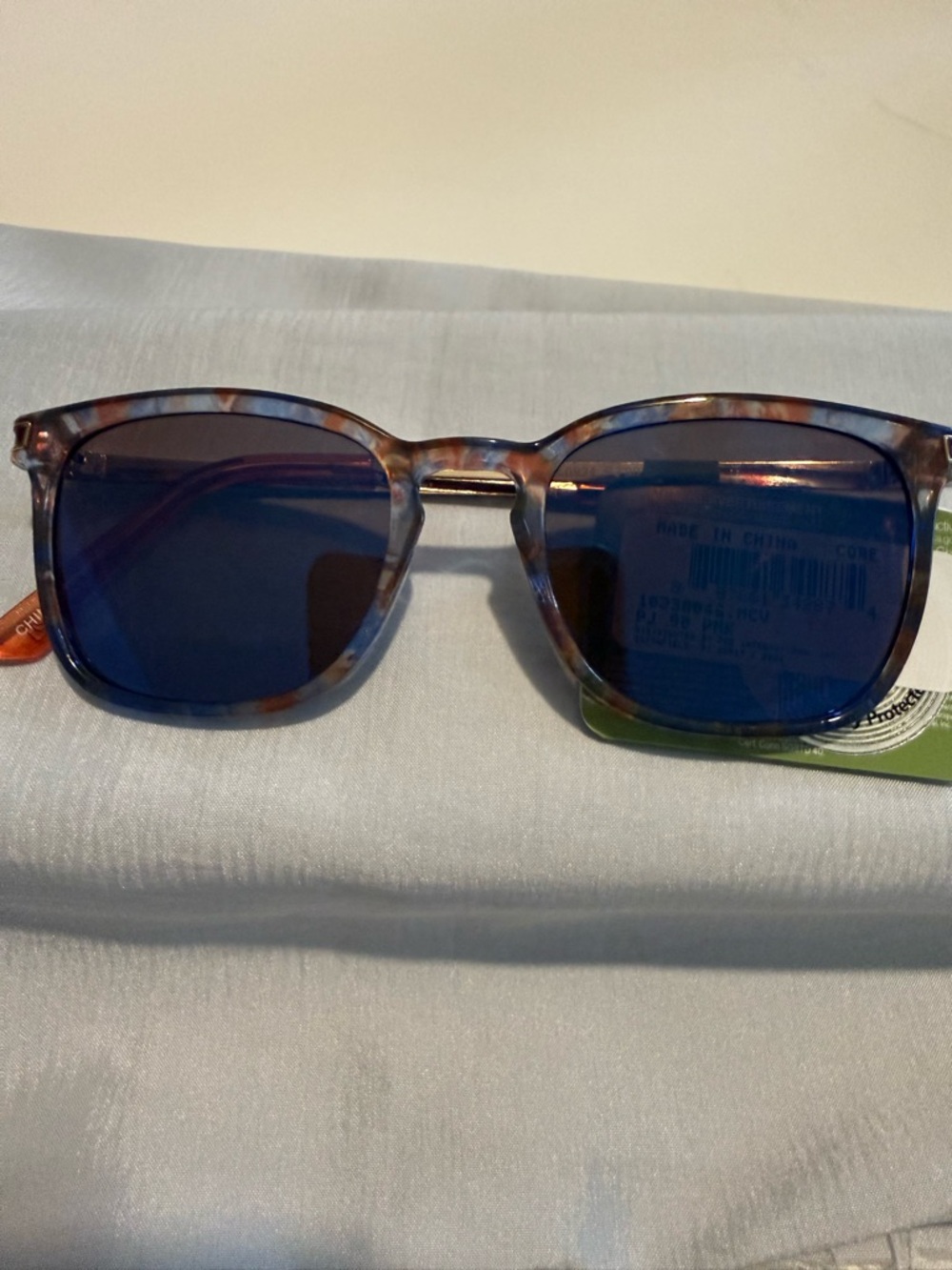 Blue Lens Tortoiseshell Sunglasses